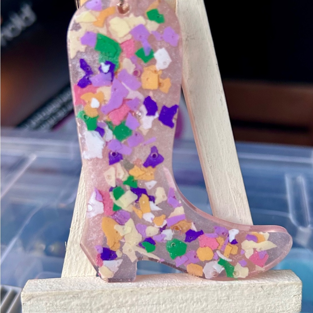 Colorful Confetti Boot-Shaped Earring